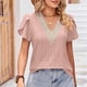thumbnail image 1 of Fiudx Liquidación de Ahorros de Verano Blusa Holgada de Manga Corta con Cuello En V a La Moda para Mujer, 1 of 5