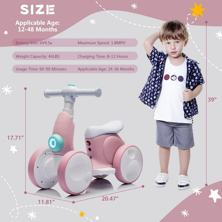 4-in-1 Multifunctional Electric Balance Bike For Year Old, 10-36