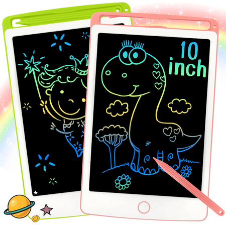 Adofi 2PC 10-inch LCD Writing Tablet for Kids, Etch a Sketch Writing Board for Kids, Toy Gifts for 1 2 3 Year Old Boys Girls Toddlers Kids, Kids Electronics Drawing Board, Travel Toys Learning Toys