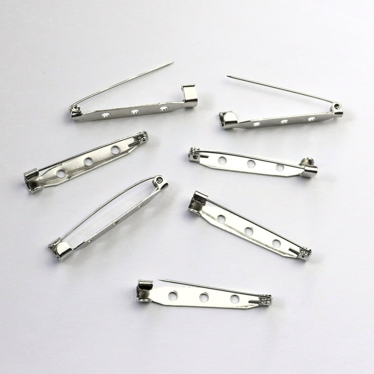 Shapenty 30Pcs Locking Pins Backs Safety Clasp Brooch Badge Bar Jewelry Pins  For Diy Craft Name Tags Ribbon Corsagesacostume Jew