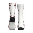 thumbnail image 2 of Men's White Baseball Novelty Athletic Socks Women's Digital Printing Funky Patterned Crew Socks, 2 of 7