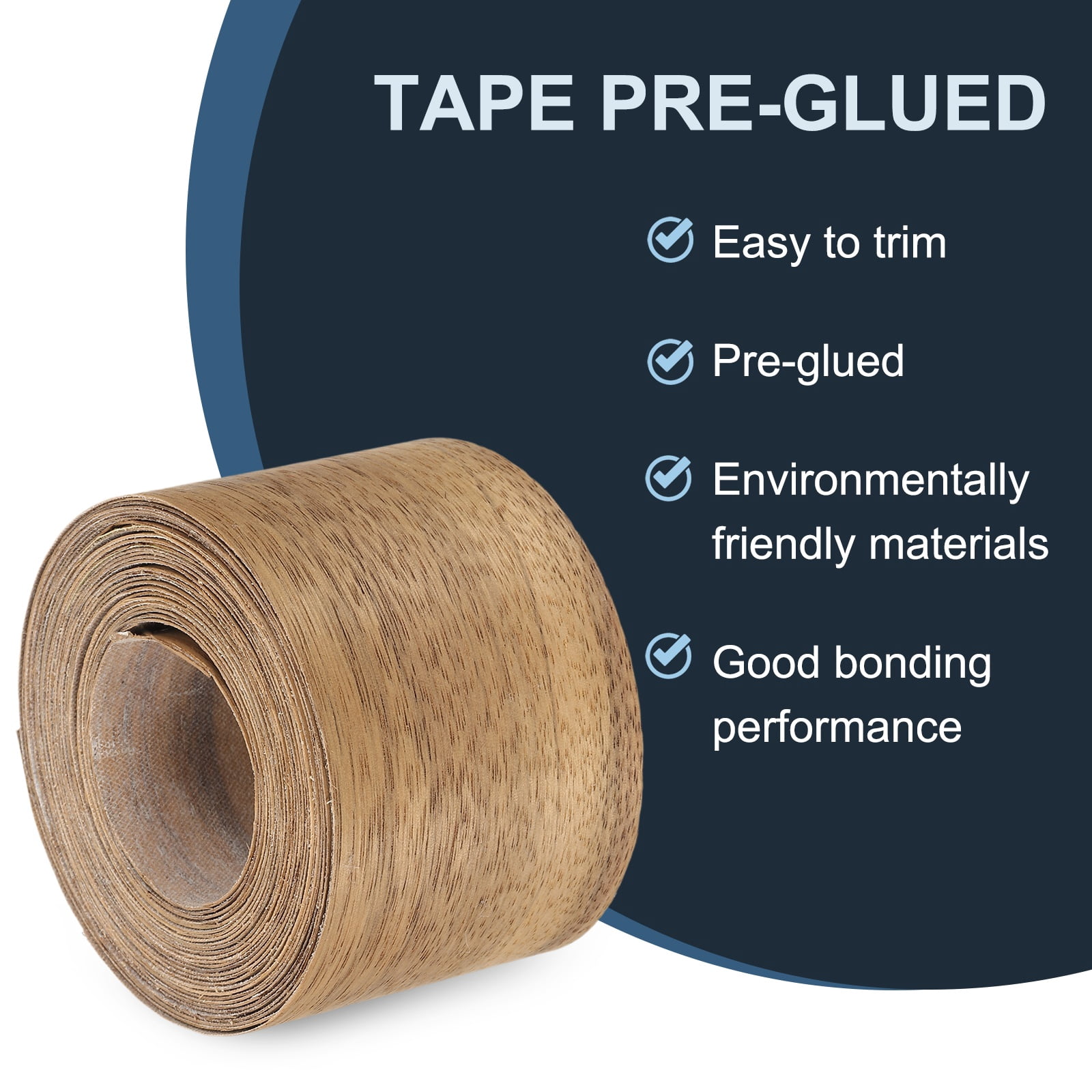 Uxcell Edge Banding, Wood Veneer Tape Pre-glued Plywood Edge Banding with Hot Melt Adhesive for Furniture Restoration Black Limba 3 inch x 25 ft