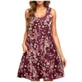 thumbnail image 3 of Puyaiuu New Plus Size Dresses with Pockets Floral Ladies Casual Plus Size Sleeveless Round Neck Printed Short Dress Women's Casual Dresses, 3 of 5