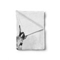 thumbnail image 2 of Indie Soft Flannel Fleece Blanket, Hand Drawn Deer Portrait in a Nordic Style Knitted Sweater Hipster Christmas, Cozy Plush for Indoor and Outdoor Use, 50" x 70", Charcoal Grey White, by Ambesonne, 2 of 6