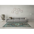 thumbnail image 3 of Ahgly Company Indoor Round Persian Light Blue Traditional Area Rugs, 5' Round, 3 of 4