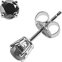 14K White Gold 4.00 CTTW Black Diamond Stud Earring