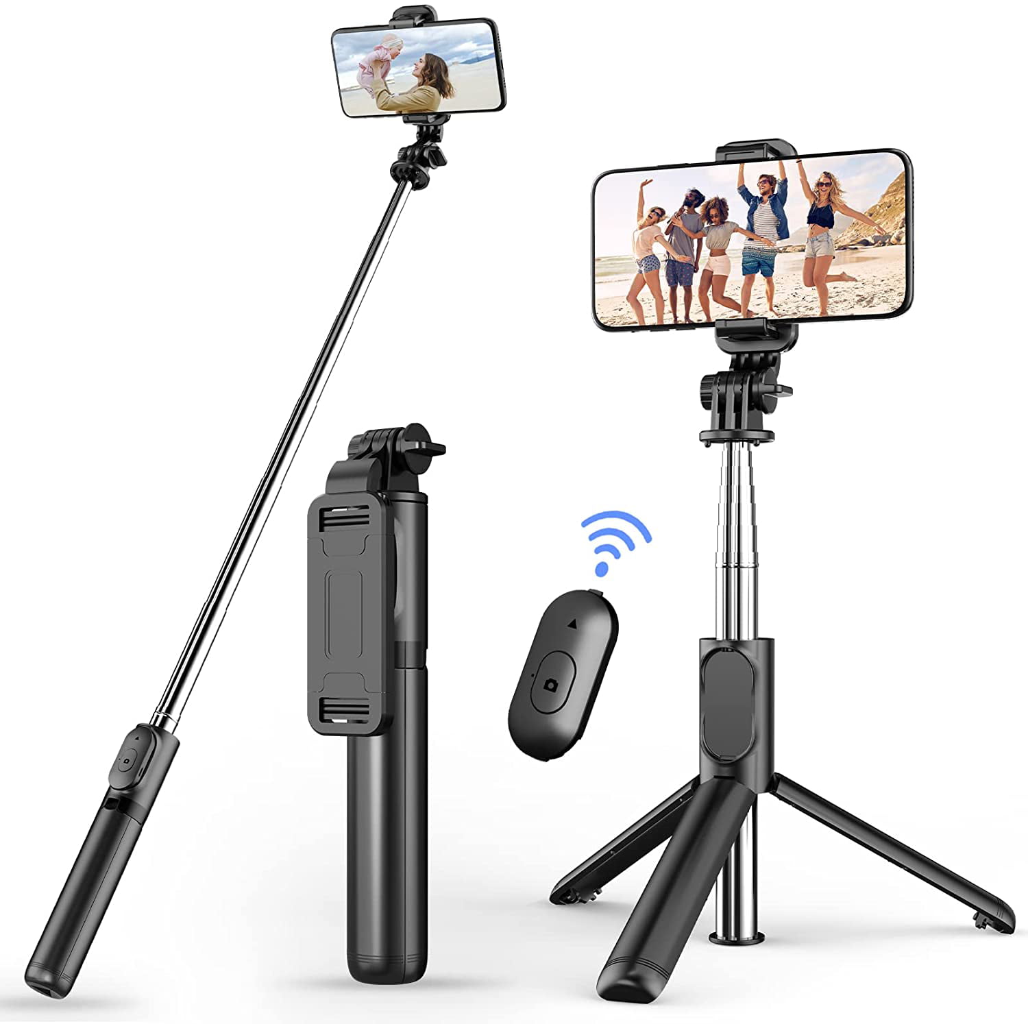 Tripod Selfie Stick Wireless Blue Tooth Fordable For Iphone 