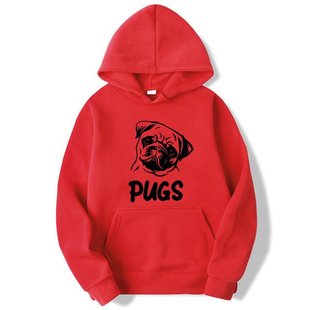 Chandail Imprimé Hip hop pug pour Hommes et Femmes (Rouge, 3TG)