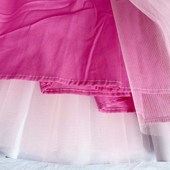 Vedolay Young Girl Dresses Girls' Short Sleeve Fashion Skater Dress, Butterfly Floral,Hot Pink 2-3 Years