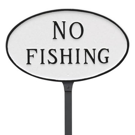 Montague Metal Products No Fishing Oval Lawn Plaque