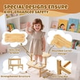 thumbnail image 2 of Cosyland Bamboo Two Step Stool for Toddlers, 300 lbs Capacity Non-Slip Natural Stool for Kids, Dual Height Standing Platform for Kitchen, Bathroom, 2 of 9