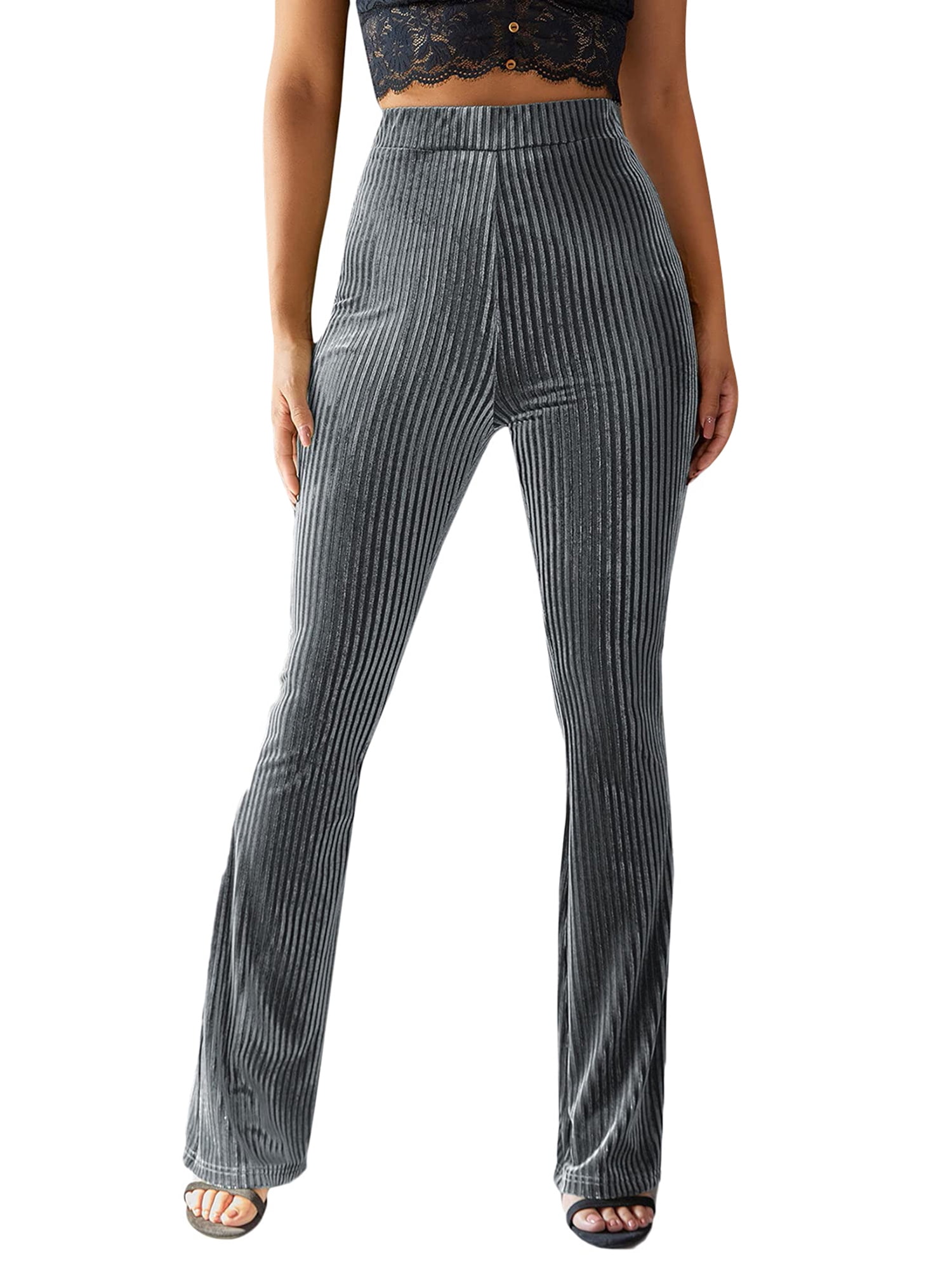 JBEELATE Women's Velvet Flared Pants 