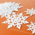 thumbnail image 7 of Coolmade Christmas Hanging Snowflake Decorations, 12 PCS White 3D Glittery Paper Snowflakes for Window Xmas Trees Decor, Christmas New Year Party Winter Wonderland Decoration, 7 of 7