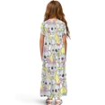 thumbnail image 2 of Uourmeti Adorable Koala Print Girls Maxi Dresses Short Sleeve Round Neck Flowy Holiday Long Dress with Pockets Cute A-Line Clothes, Size 13-14 Years, 2 of 7