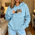 thumbnail image 2 of Womens Hoodies Puppy Kitten Pouch Pullover Drawstring Long Sleeve Sweatshirts with Pouch Oversized Cute Pet Carrier Hood Tops, 2 of 7