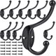 thumbnail image 1 of Wall Hooks,10Pcs Coat Hooks Hardware Towel Hooks for Hanging Coats Double No Rust Black Robe Hooks Wall Mounted with Screws for Key, 1 of 5