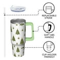 thumbnail image 3 of Winter Christmas Holiday 30oz Coffee Cup with Straw and Handle, Insulated Stainless Steel Snowman Tumbler, Gift Travel Mug for Adults, 3 of 5