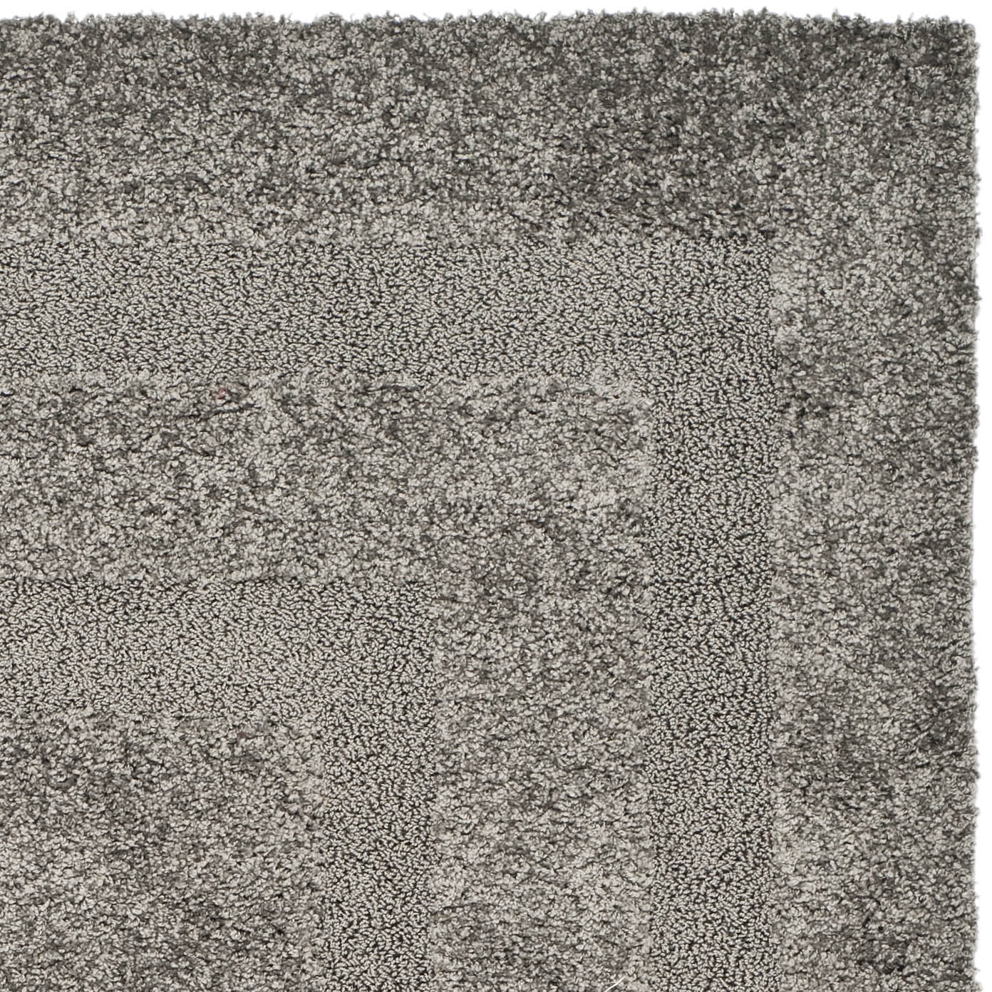 SAFAVIEH Florida Mason Bordered Shag Area Rug, Grey, 4' x 4' Square