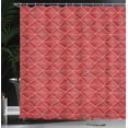 thumbnail image 3 of Ambesonne Traditional Shower Curtain, Japanese Curved Leafage, 69"Wx75"L, Vermilion White, 3 of 4