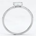 thumbnail image 3 of TS082 - Rhodium 925 Sterling Silver Ring with AAA Grade CZ  in Clear, 3 of 5