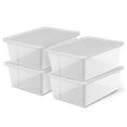 thumbnail image 1 of Open Box 12 Qt Snaplock Clear Plastic Storage Container w/ Secure Lid, 4 Pack, 1 of 9