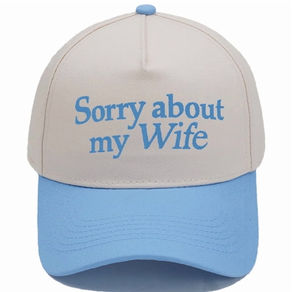 Sorry About My Husband Embroidered Baseball Cap for Men and Women, Valentine's Day Color-Block Hard-Cap Casual Hat
