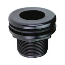 Lifegard Aquatics Double Threaded Bulkhead - Black - 1" (1.75" Hole Size)