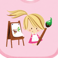 thumbnail image 4 of Inktastic Artist Girl With Easel Girls Baby Bib, 4 of 4