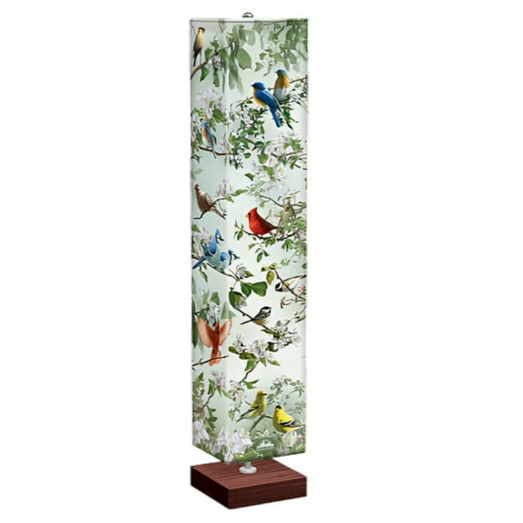The Bradford Exchange Nature's Masterpiece Floor Lamp Bird Lamp with Songbird Art, Wrinkle-Resistant Fabric Shade, & Free Energy-Saving Light Bulbs by James and Joseph Hautman 60-Inches