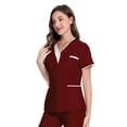 thumbnail image 5 of Bata quirúrgica de hospital, bata de médico de manga corta, bata de enfermera de algodón con cuello en V, ropa de trabajo para técnicos, ropa para mujeres, clínica, salón de belleza, top, 5 of 5
