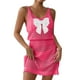 thumbnail image 4 of Mujeres Playa Humo, Nuevo Color Sólido Cuello en V Arco Corte Cubrir para el Desgaste Casual Y de Vacaciones, Vestido Ligero Estiramiento Túnica, 4 of 6