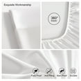 thumbnail image 4 of Ntbay 4 Pieces Silky Satin Queen Cooling Soft Bed Sheet Set, Includes 1 Flat Top Sheet, 1 Fitted Sheet with Deep Pocket, 2 Envelope Pillowcase, White, 4 of 5