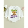 thumbnail image 2 of Liacowi Infant Baby Girl Boy Halloween Clothes Long Sleeve Pumpkin Letter Print Bodysuit Romper Newborn Playsuit Fall Halloween Costumes 0-24 Months, 2 of 8