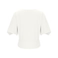 thumbnail image 5 of Vekome Womens Short Sleeve Shirts Plus Size Pullover Tops Round Neck Casual Tee Shirts Solid Color Summer Blouses White, 5 of 6