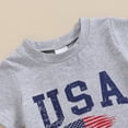 thumbnail image 3 of 4th of July Toddler Baby Boys Outfits American Flag Short Sleeve T-Shirts Tops and Stars Stripes Shorts Set Fourth Of July Clothes, 3 of 8