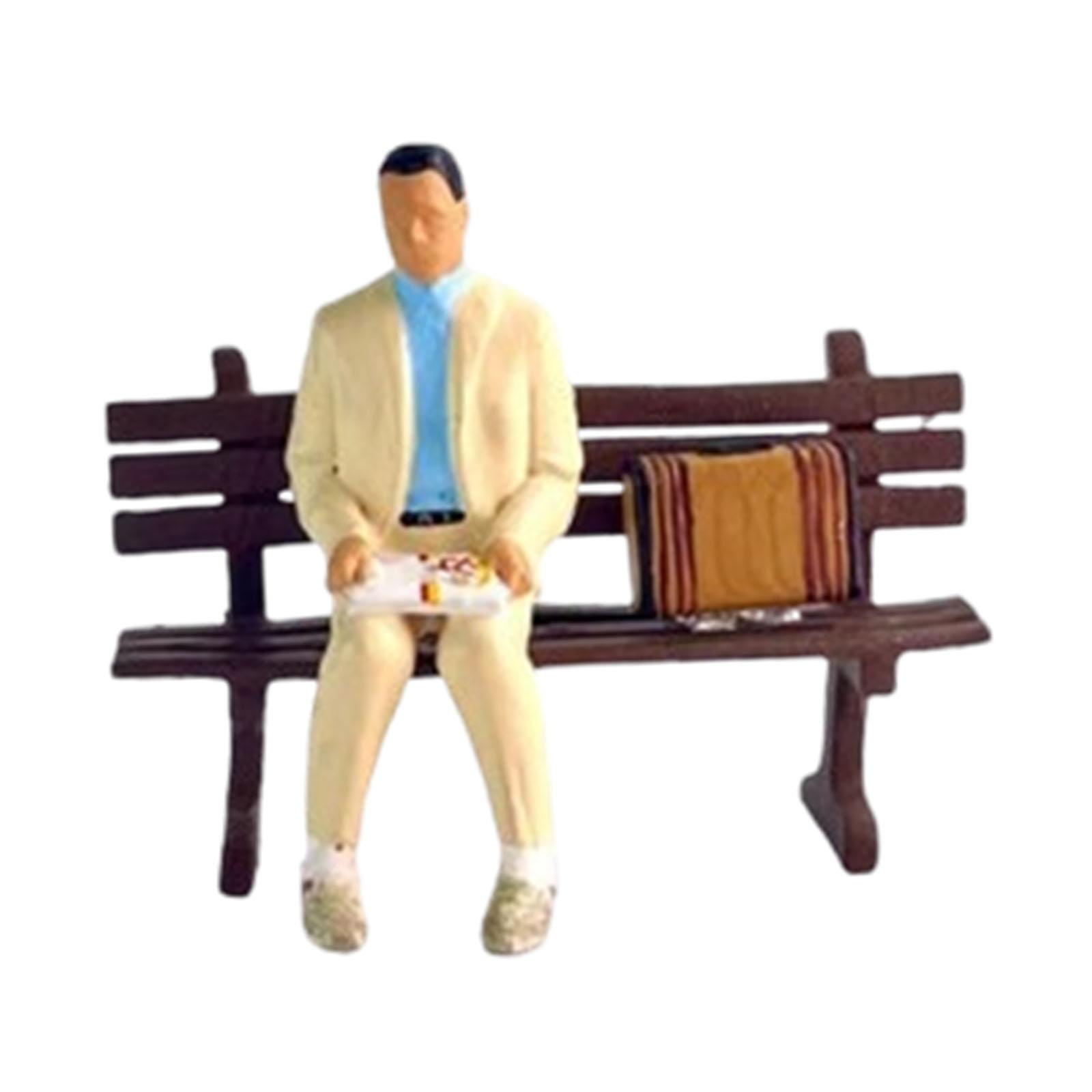 LeeQinersw Miniature Diorama Men Figure Desk Decoration 1/64 People Figure DIY Crafts Resin