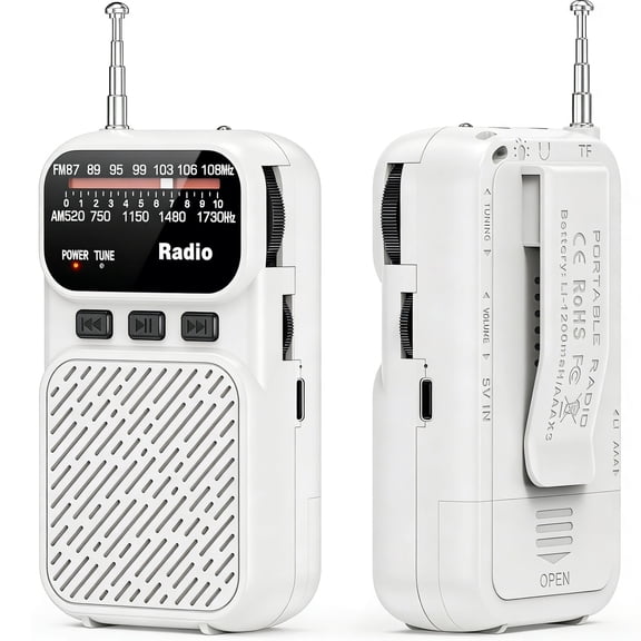 Portable Radio AM FM, Rechargeable Tansistor Radio, Pocket Handheld Radio with Earphone Jack, Excellent Reception, Easy to use, Perfect for Home, Outdoor, and Emergency Use, Suitable for Senior, kids