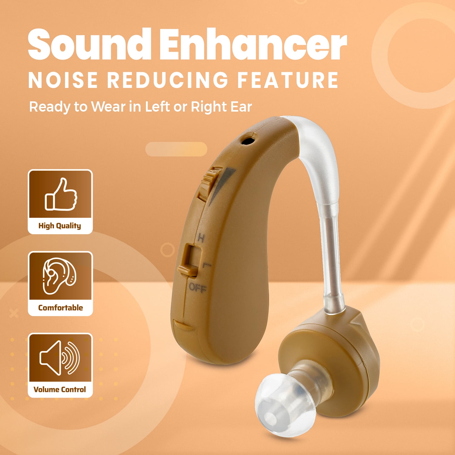MEDca Small Personal Sound Amplifier with Noise Cancelling, Multicolor, 3-Pack