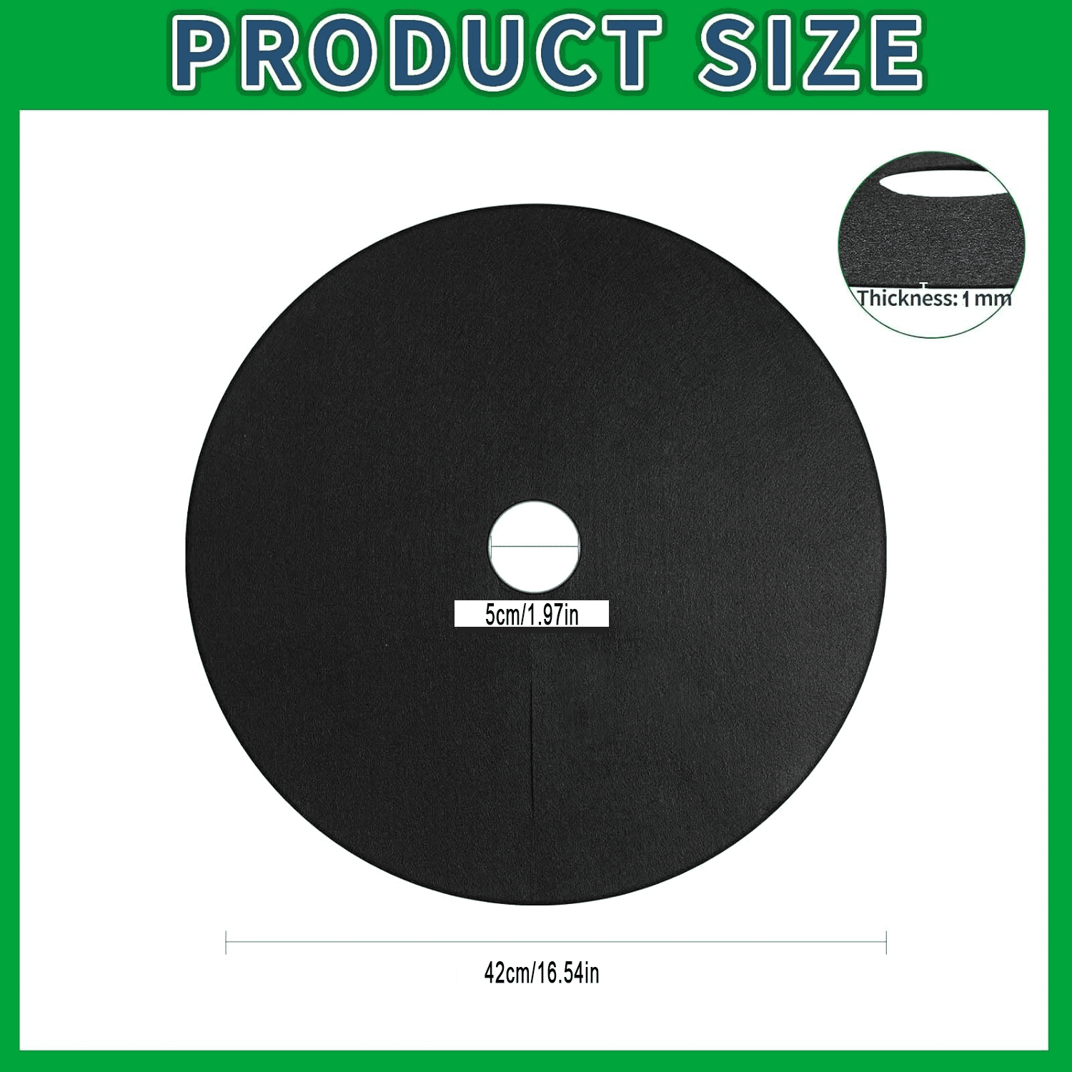 Non-woven weed barrier fabric - A durable gardening ground cover, suitable for vegetable orchards and outdoor landscapes as a durable weed-proof mat. Diameter 42cm (10 pieces)