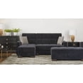 thumbnail image 4 of PrimeNest NimbusFlow Black Microfiber Upholstered Convertible Chaise Lounge with Storage - 3 Seat, 1000lb Capacity, Click-Clack Sleeper (80.3" x 68.8" Bed), Turkish Made, Modern Living Room Furniture, 4 of 9