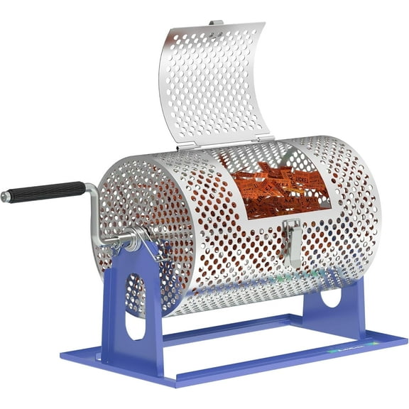 Upgraded Raffle Drum - Ball Bearing System for Smooth Ticket Spinning, Blue