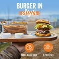thumbnail image 3 of Yukon Glory Burger Board Serving Set Wooden Serving Trays with Grill Basket, 3 of 7