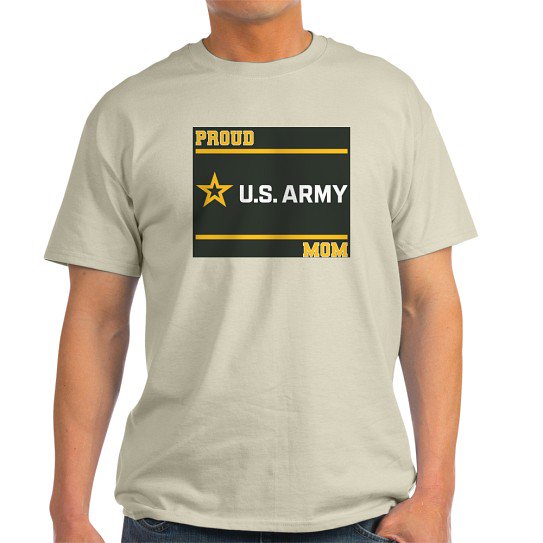 CafePress - Proud Army Mom White And Gold Men's Value T Shirt - Men's Classic Cotton T-Shirts