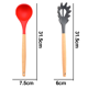 thumbnail image 2 of Juego de utensilios de cocina de silicona de 2 piezas, utensilios de cocina de silicona antiadherentes sin BPA con mango de madera, 2 of 5
