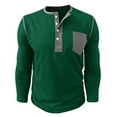 thumbnail image 4 of Jinhomg Men Fashion Polo Shirts Casual Button Classic Work Shirt Long Sleeve Golf Tennis Collared Shirt With Pocket Green,XL, 4 of 6