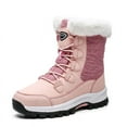 thumbnail image 1 of Botas de nieve para mujer, modernas, con lazo en la parte delantera, forro peludo, impermeables, antideslizantes, ligeras, con soporte para el arco, hasta la mitad de la pantorrilla, para, 1 of 2