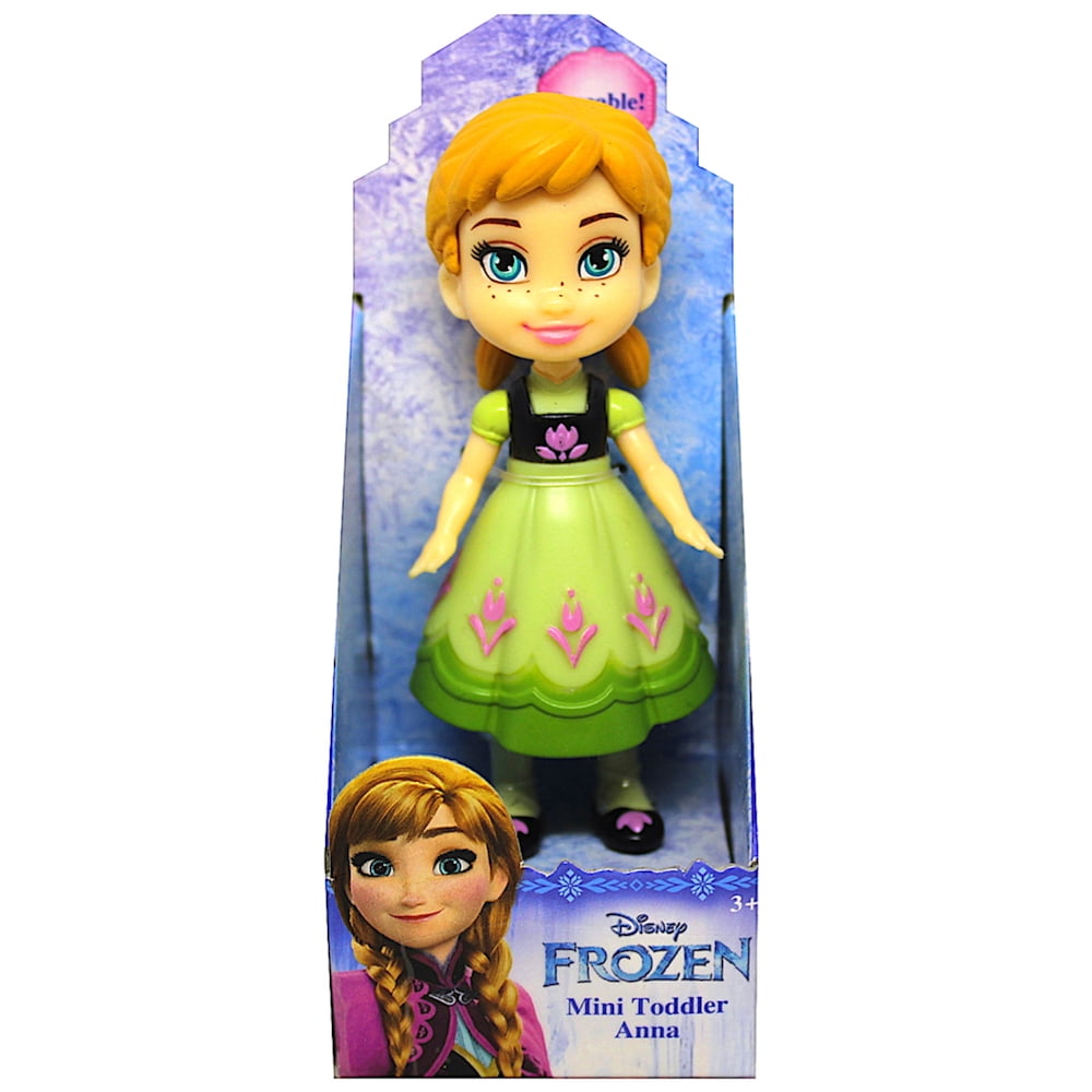 Anna Frozen Light Green Dress Disney Mini Toddler Doll 3"