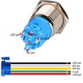thumbnail image 3 of Interruptor de botón pulsador con cierre de acero inoxidable de 22 mm incorporado, 3 of 5
