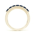 thumbnail image 2 of Angara Natural 0.98 Ct. Blue Sapphire with Diamond Non Eternity Wedding Band in 14K Yellow Gold for Women (Ring Size: 11.5), 2 of 10