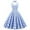Light Blue, variant on Womens Long Sleeve Halter Gingham Dress, Fit & Flare, Summer Party & Retro Event Wear, Feminine Fit